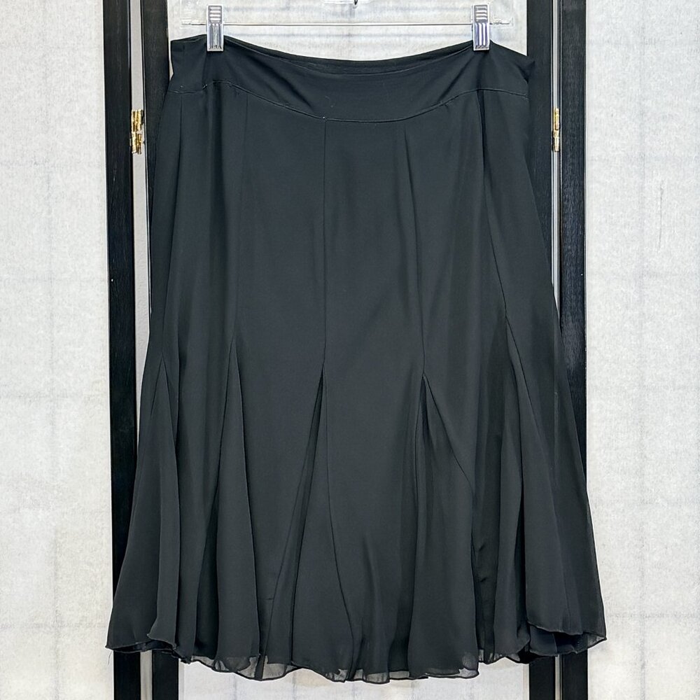 Notations Black A-Line Midi Skirt Sz M